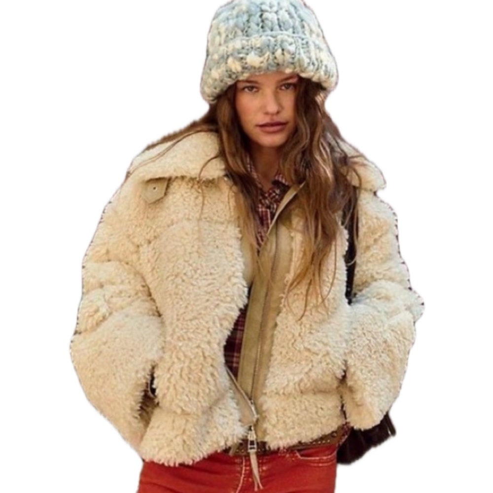 Free People Jolie Oversized Teddy Jacket Size Small